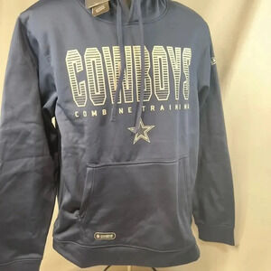 NEW New Era NFL Dallas Cowboys Fleece Pullover Hoodie Relaxed Fit Navy Mens L